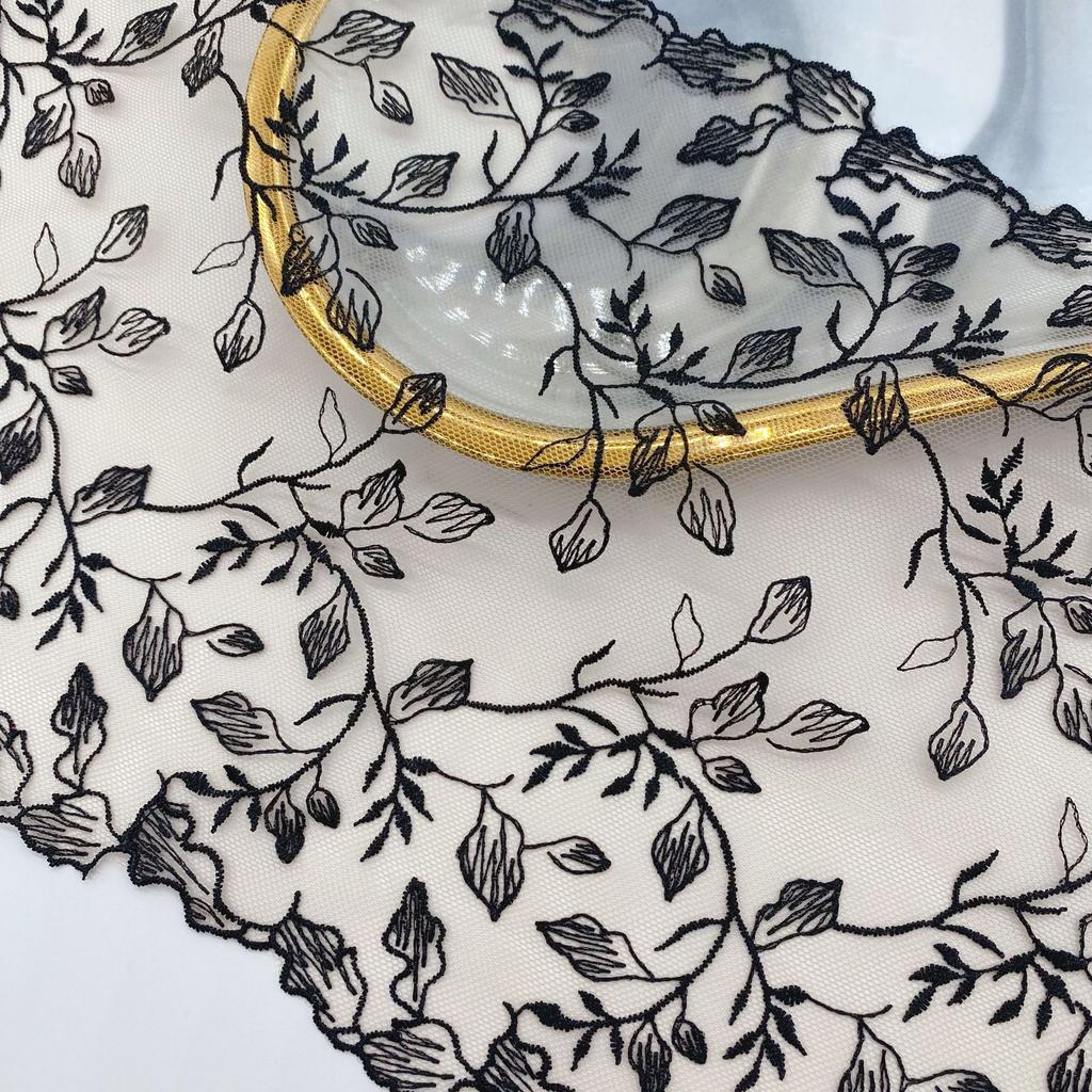 1/3 de yard de fil de polyester pressé pour fond de dentelle, idéal pour la broderie florale à faire soi-même, accessoires en dentelle, rideaux, coussins de canapé et décoration.