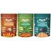 Happilo Chickpeas Power Combo Snack 110g cada, Grão-de-bico com alho e pimenta, Grão-de-bico com pimenta tailandesa, Grão-de-bico com sal e pimenta do Himalaia