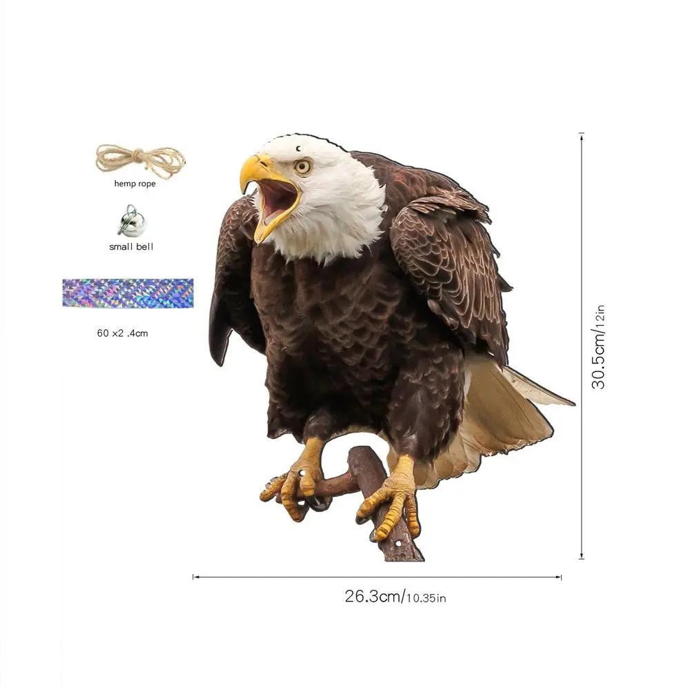 Bird Repellent Tool With Bells Bird Repel Owl Scarecrow Waterproof Rectangle Fake Bird Scare Device Hanging Bird Repeller Patio