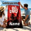 Custom Name Personalized The Evil Dead Print Beach Towel, for Trip Camping Beach Party Home Decor, Birthday Gift for Family & Friends