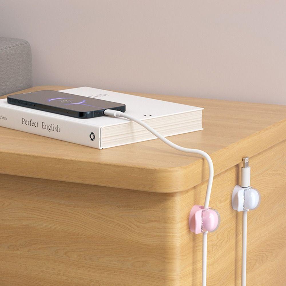 3Pcs Smooth Adjustable Desktop Cable Clip Self Adhesive Acrylic Cable Organizer Universal Charging Cable Winder Desk Management
