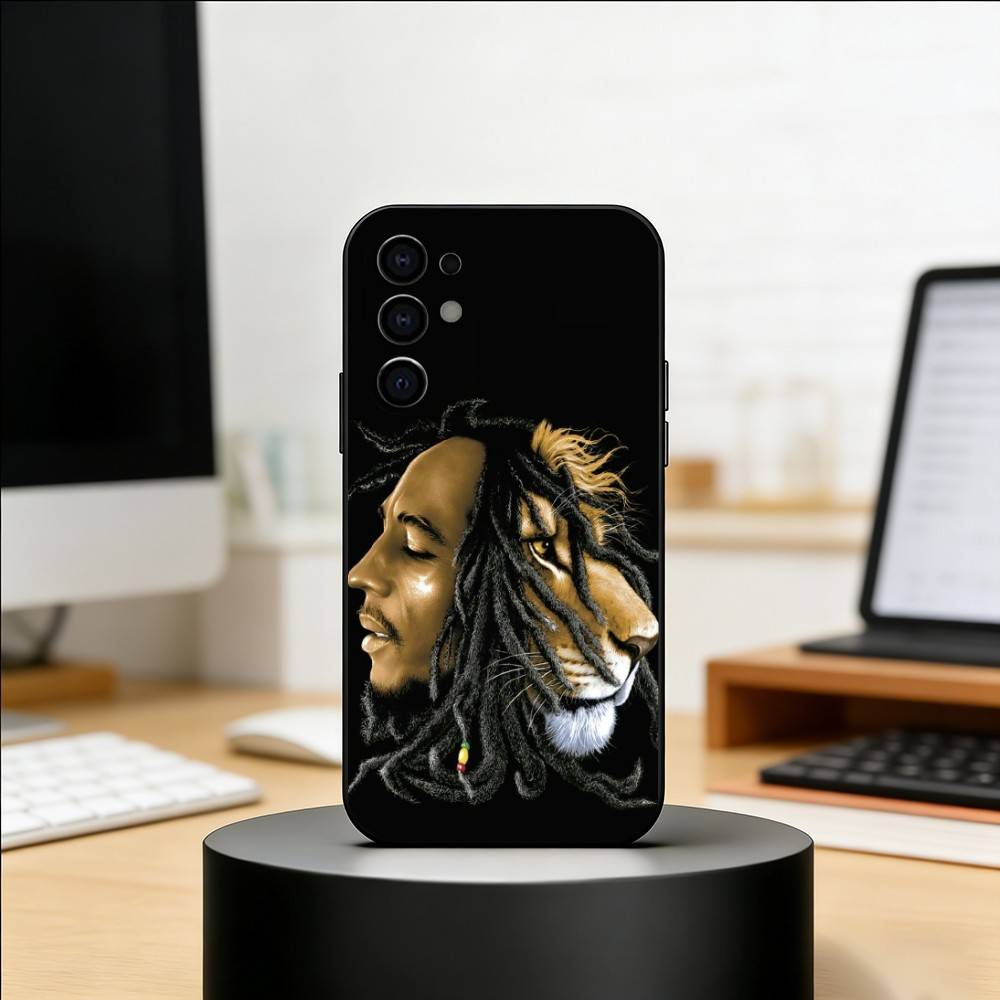 J-Jamaica Bob M-Marley Lion Phone Case For Samsung S25,S24,S21,S22,S23,S30,Ultra,S20,Plus,Fe,Lite,Note,10,Black Cover