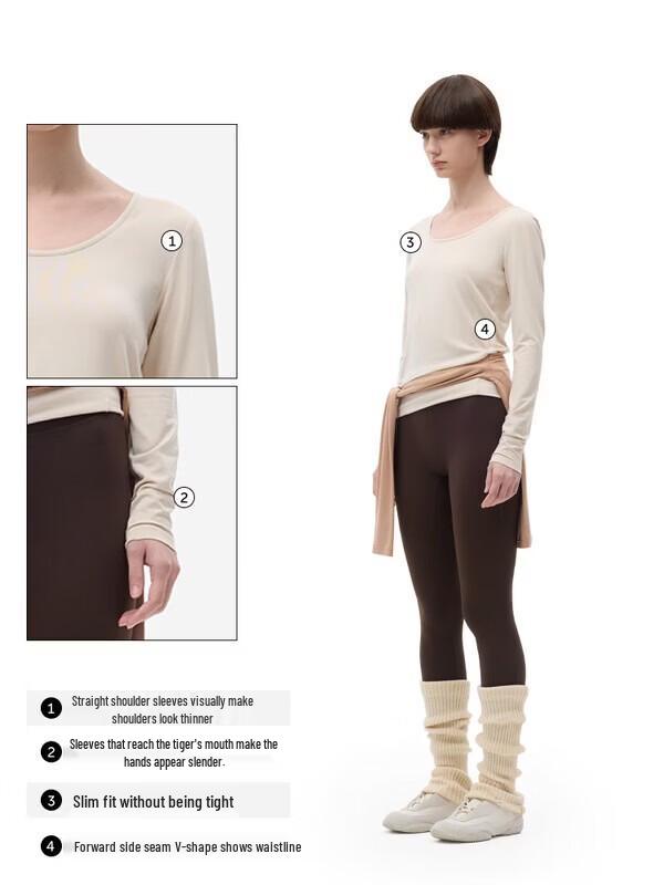 Xiang Le Mei Liu Haocun Style Women's High-Neck Thermal Top