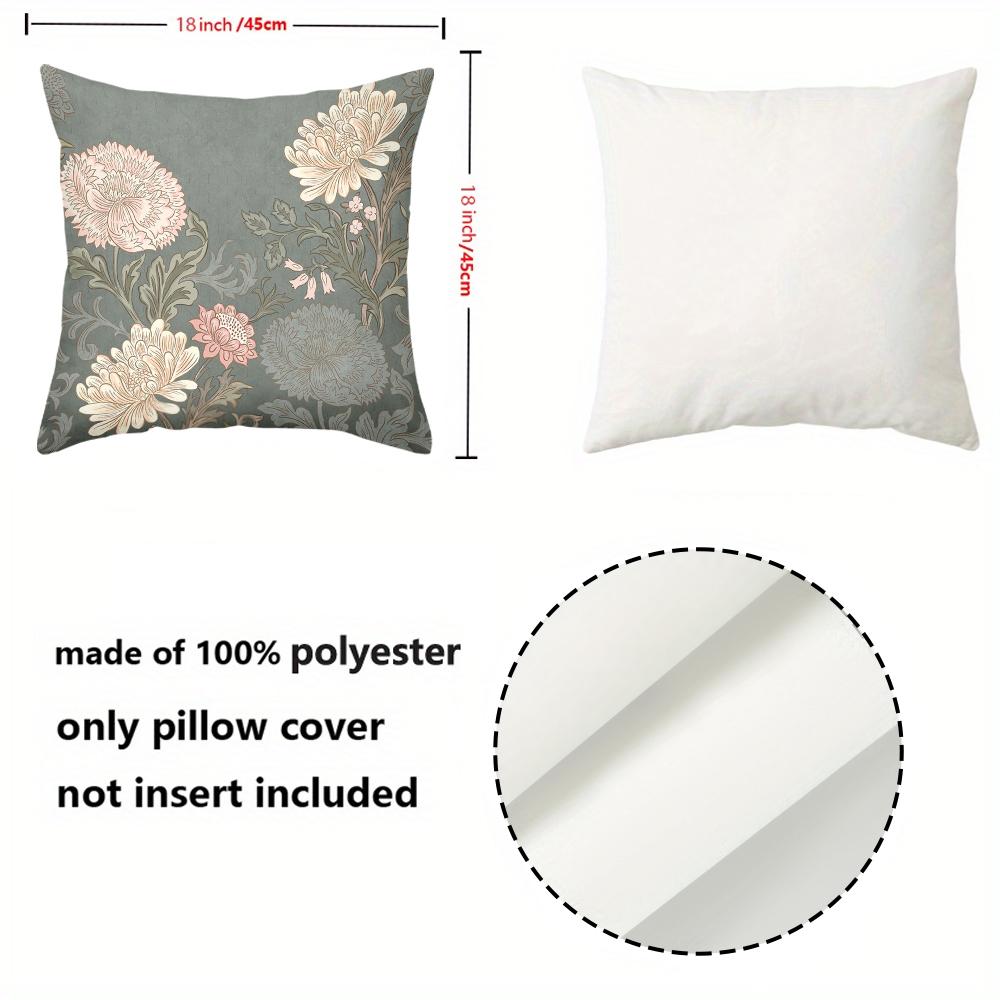 Floral Printed Cushion Covers Green Gray Decorative Polyester pillowcase, sofa decorative cushion cov Headboard Pillow