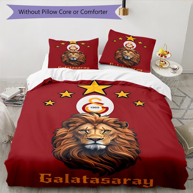 3pcs Football Team (2) Design Cover Set - HD Printed Bedding with 1 Cover and 2 Pillowcases - Perfect for Home and Dorm Decor