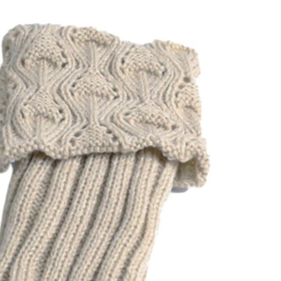 1 Pair Winter Women Cuffed Crochet Boot Cuffs Socks Knit Toppers Elastic Leg Warmers