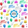 WILLBOND 3000 Pieces Happy Birthday Confetti Birthday Party Cake Confetti Metallic Foil Balloon Table Scatter Decorations for Carnival Baby Shower
