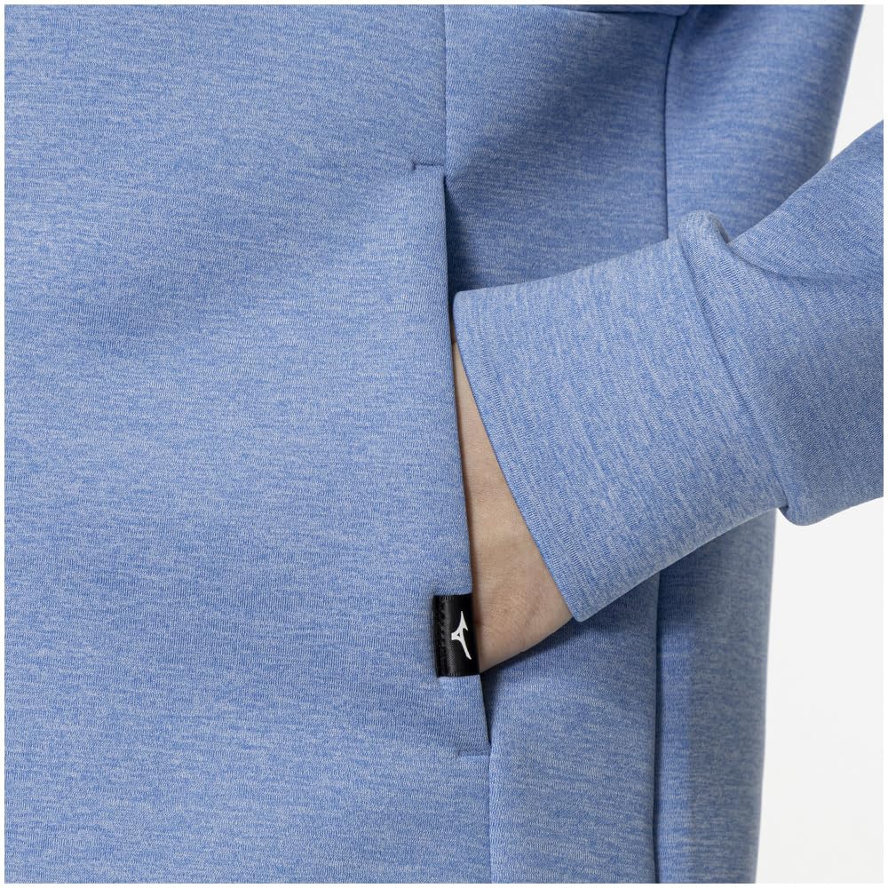 Mizuno Training Wear Stretch Sweat Hoodie for Easy Parisian Blue Size XL Movement, 32MCA330, Heather,
