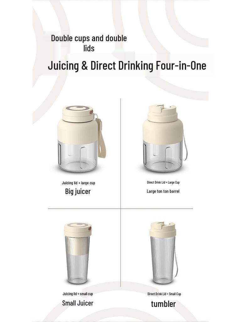 Juicer Cup: Large Capacity, Wireless, Portable, Multifunctional Ice-Crushing Fresh Juice Maker
