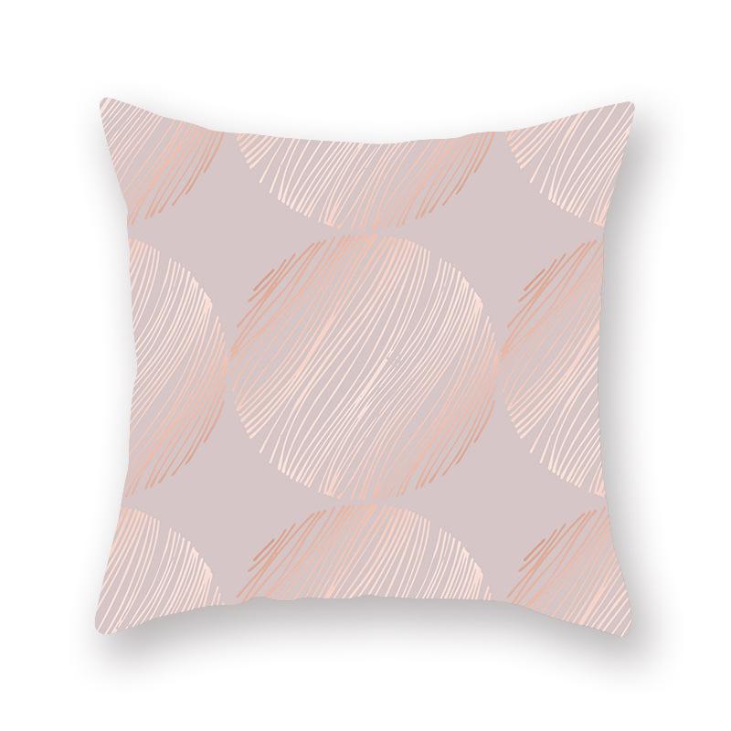 Decorative Pillow Case 45*45cm Pink Gold Geometry Polyester Home Decoration Car Cushion Cover Sofa Throw Pillowcase Square