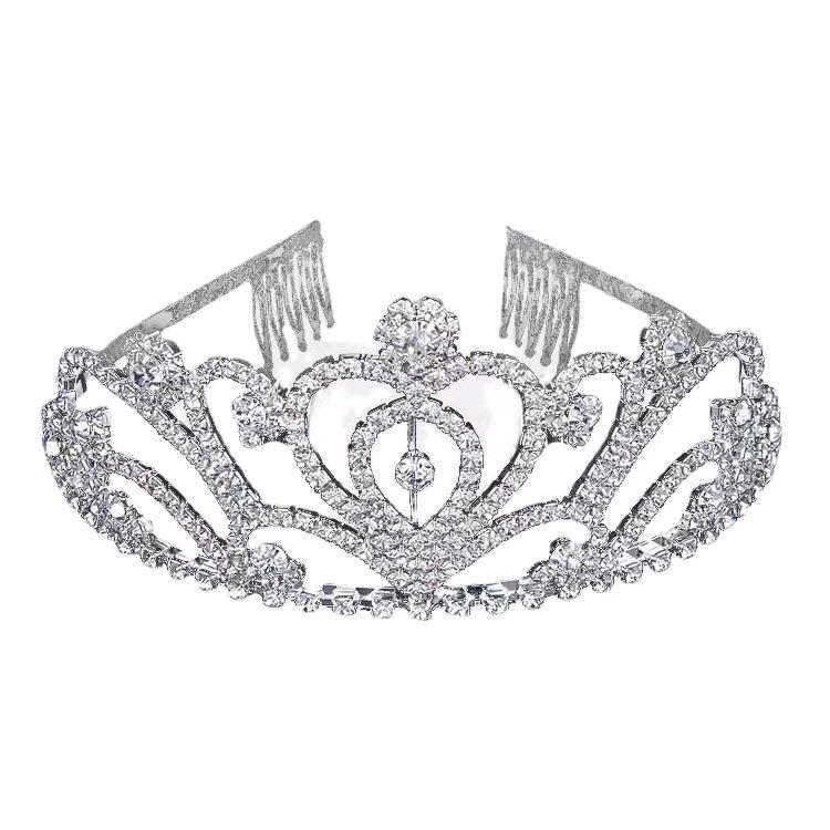 Bridal Crown Hair Accessories Fashionable Simple Alloy Diamond Headband Wedding Dress Large Crown Tiara Princess Hair Crown