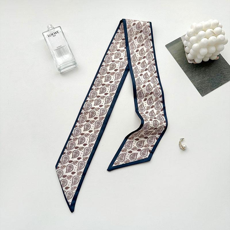 1Pc Silk Scarf Versatile Long Gift Ponytail Ribbon Temperament Bag Straps Soft Printed
