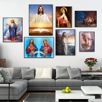 Jesus-Poster und Drucke, christliches Leinwandgemälde, Wandkunst, Bilder für Wohnzimmer, Schlafzimmer, Heimdekoration, Geschenke