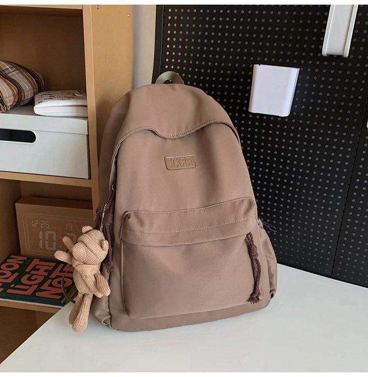 

2025 new nylon bag, college student schoolbag, women s backpack, large-capacity street travel Single pack темно-коричневого кольору