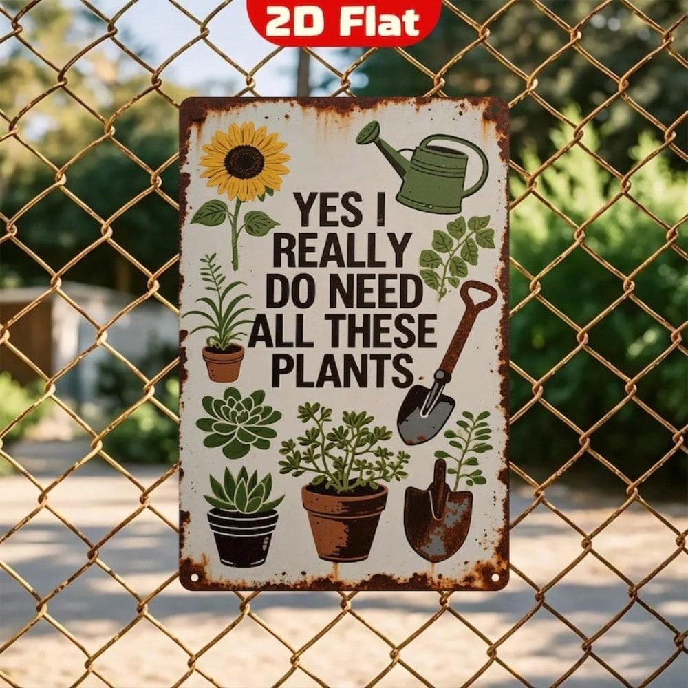 Funny Gardening Metal Sign Rustic Wall Decor Outdoor Indoor Weather Resistant Vintage Plant Lover Gift