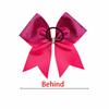 Rhinestone Rose Red Cheerleading-Schleife mit elastischem Haargummi und Glitzer-Akzent