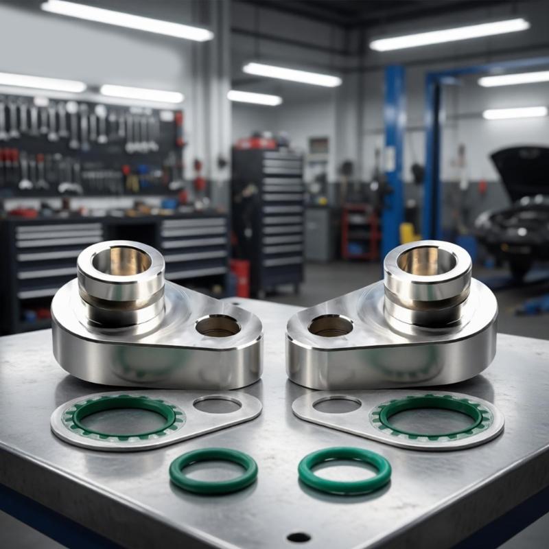 Aluminium-Blockierungsplatten-Kit für die hintere Klimaanlage mit passendem Sperrhardware und Dichtungssatz für Reparaturarbeiten an den hinteren Serviceleitungen