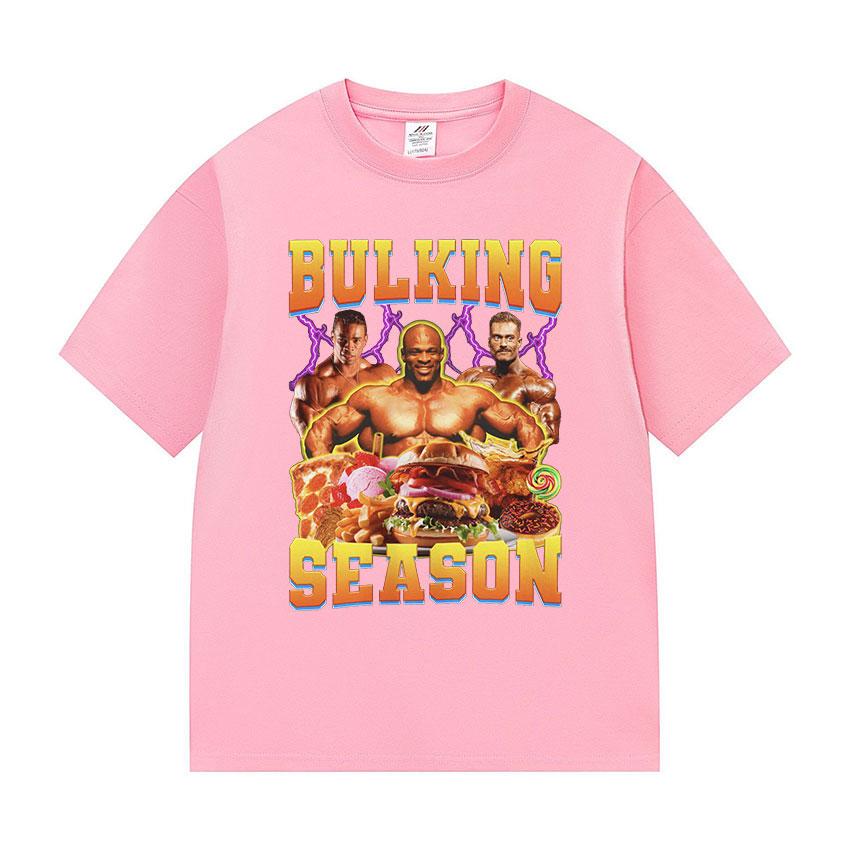 Bulking Season Kevin Levrone Funny Gym Meme T-Shirts Men fashion print Short Sleeve T-shirt Unisex summer Cotton Tees Streetwear