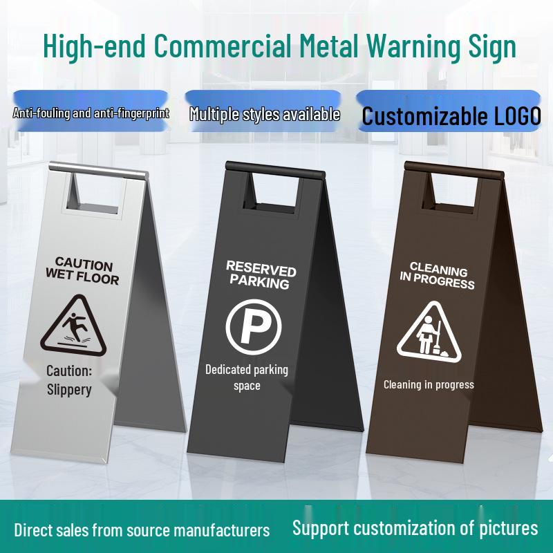 Standard A-frame Signs: Hotel, Commercial, Hospital, Warning, Toilet, Caution Steps, Slippery