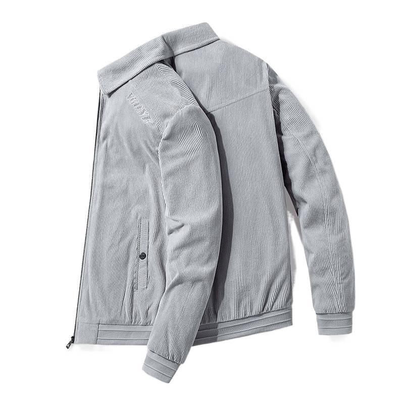 Romon Men's Corduroy Lapel Jacket - 2025 Trendy Spring/Autumn Casual Business Coat