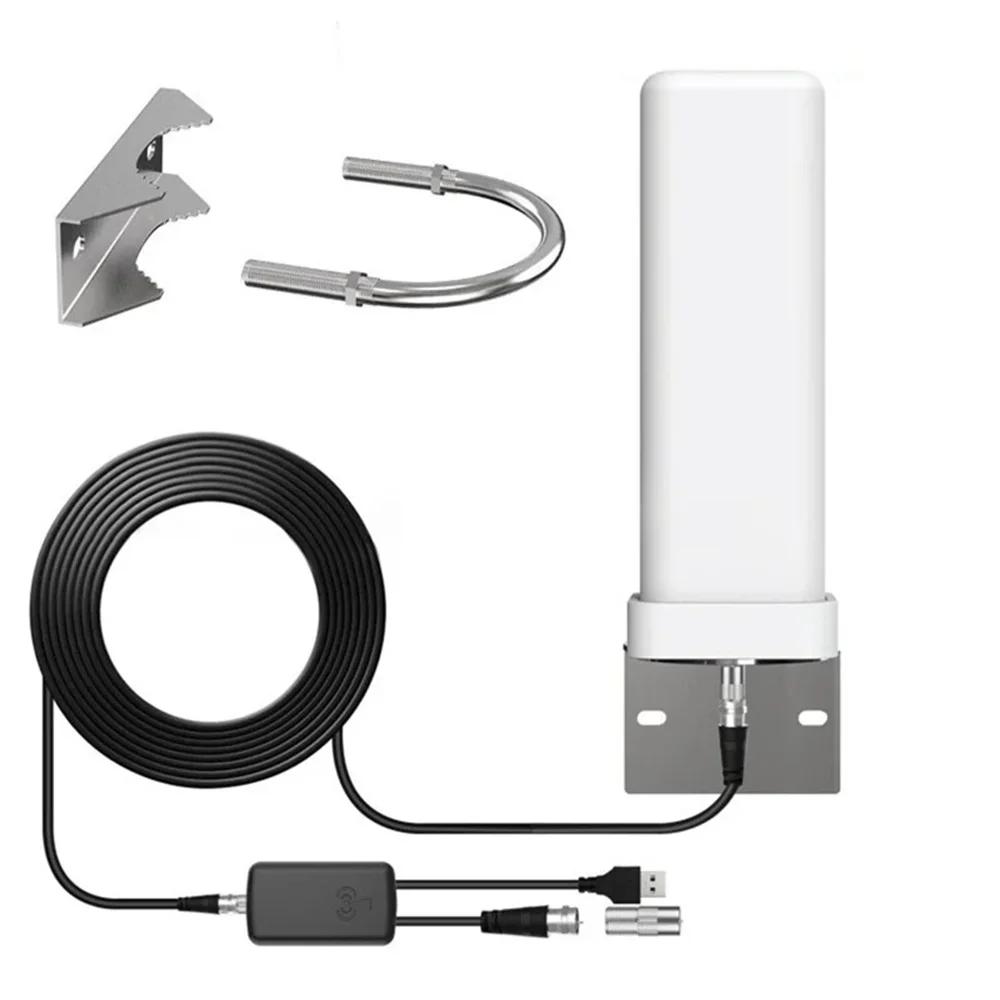 

Outdoor digital TV antenna 35dBi remote signal amplifier 4K 1080P free HDTV channel ATSC DVB-T DMB-T ISDB-T білий
