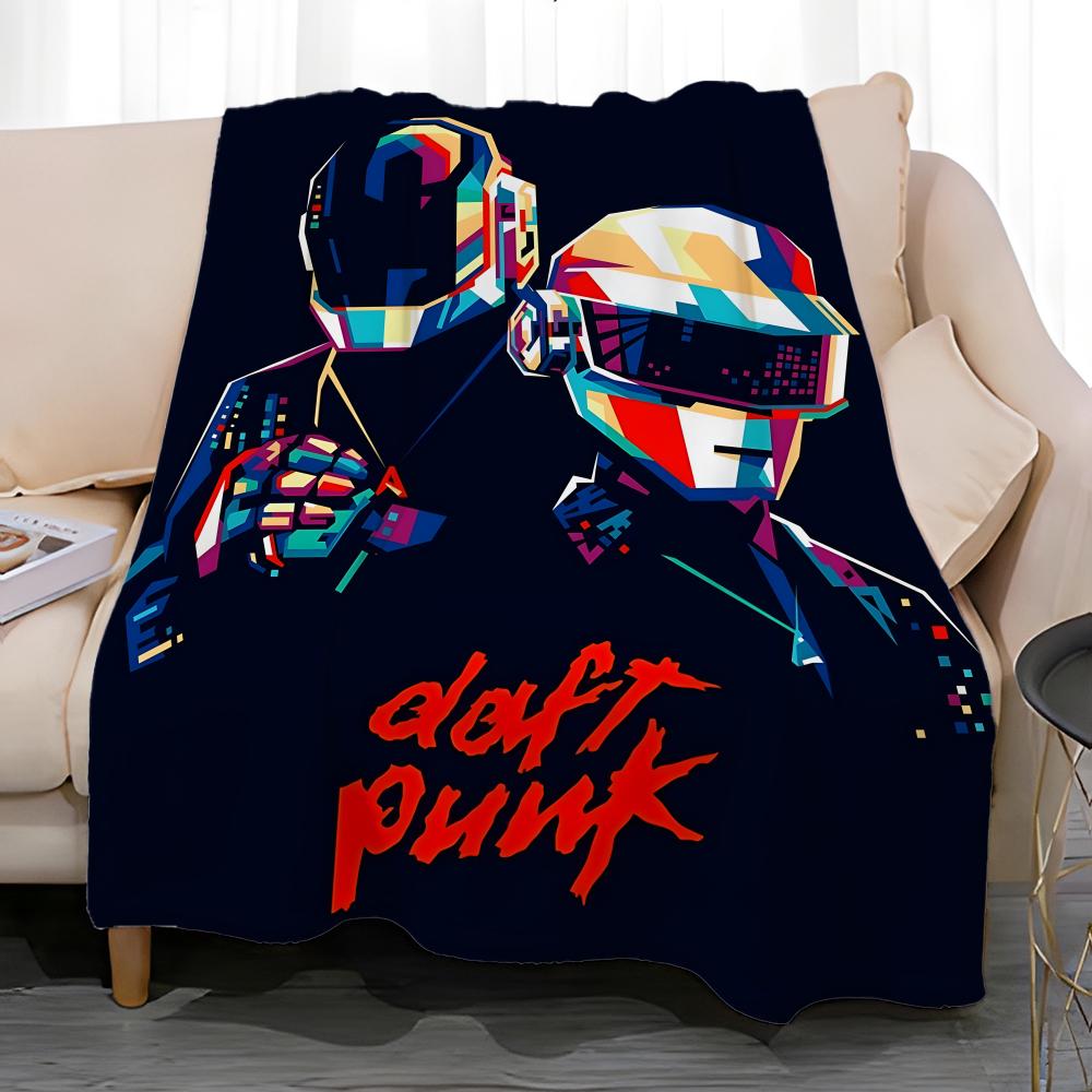 classic band Daft Punk Throw Soft Coral Fleece Blanket 310gsm Fluffy Warm Throw for Sofa Bed Couch Bedroom Decor
