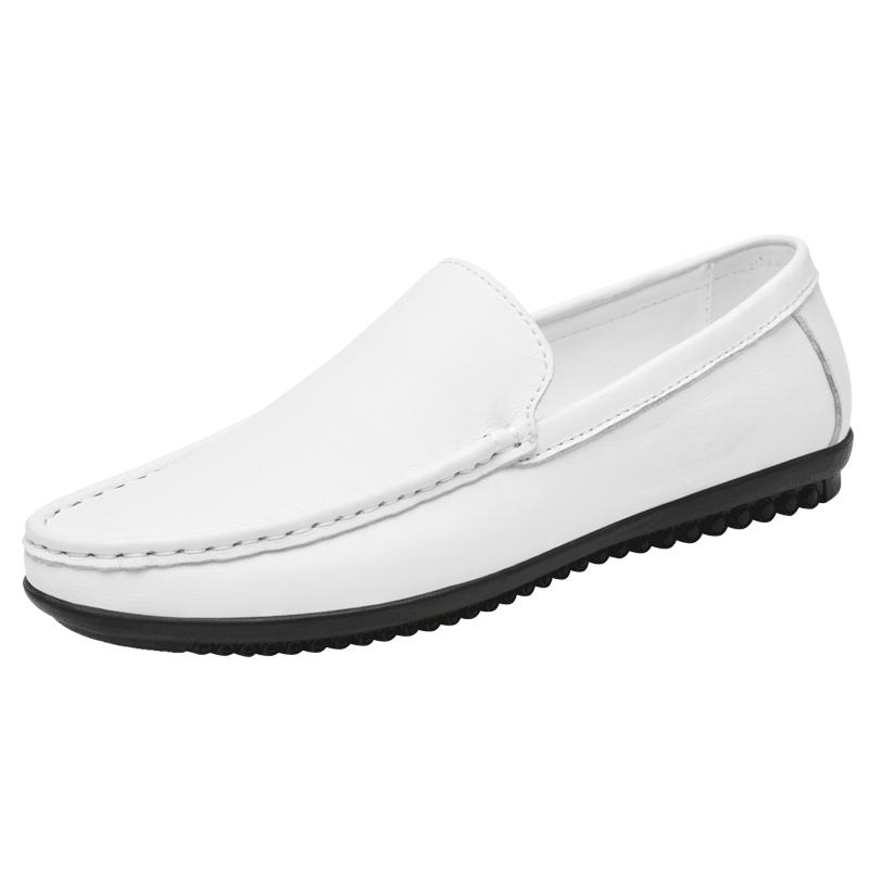 

Роскошные кожаные повседневные туфли белого/черного и коричневого цвета, повседневные туфли на мягкой подошве, туфли-бобы, мужские мокасины, модные кроссовки на плоской подошве 42 белый