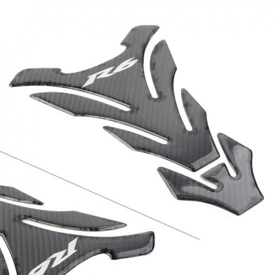3D Carbon Fiber For YZF R6 YZF-600 Tank Decal Protector Pad Sticker White