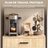 High Kitchen Buffet, 4 Soft-Close Doors, Drawer, Worktop, 60 x 30 x 170 cm, Natural Wood