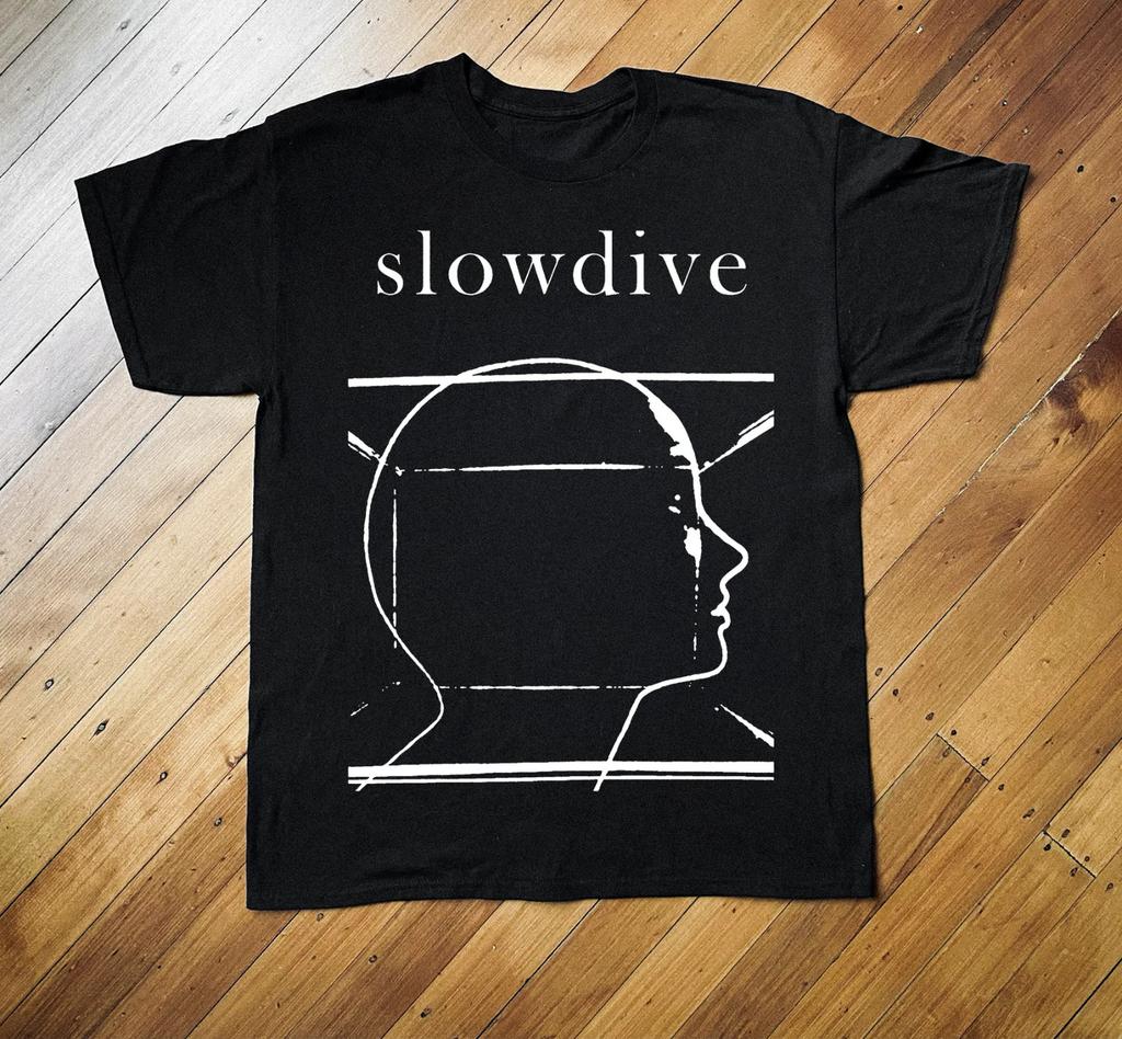 VTG SLOWDIVE Band Short Sleeve Cotton Black T Shirt UR588