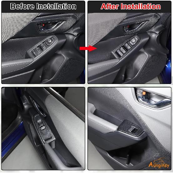 Aunginsy Door Window Glass Lift Button Panel Trim Cover Compatible with Subaru Crosstrek 2023 2024 Car Front & Rear Door Armrest Window Control