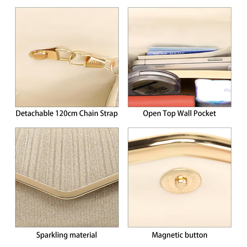 RNIEGA Party Bag, Wedding Shoulder Bag, Clutch Bag for Women, Perfect for Wedding Receptions, Graduations, Coming-of-Age Ceremonies, and More.