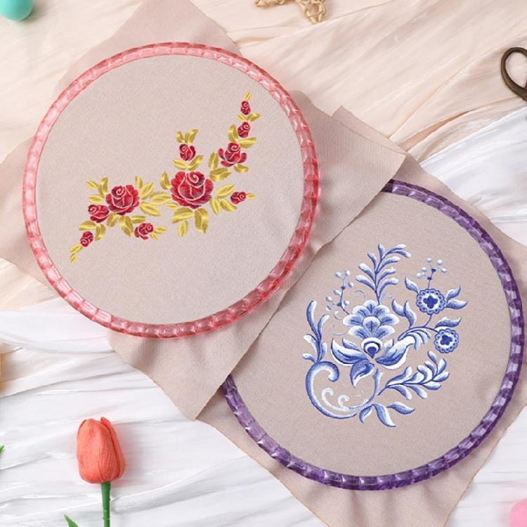 2Pcs Crystals Clear Embroidery Hoops Craft Of Sturdy Acrylic For Enhances Durability And Clarities