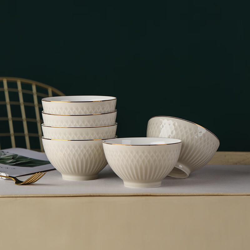 

Haoya Nordic Jingdezhen Ceramic 4.5-inch Rice Bowl Set (Set of 6)