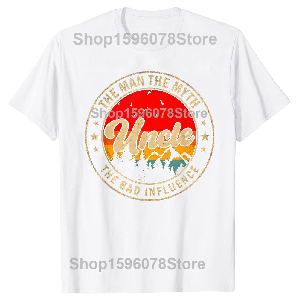 Uncle The Unisex The Myth The Bad Influence for Papa Grandpa Tshirts Print Loose Oversized Streetwear Hip Hop Unisex T Shirt