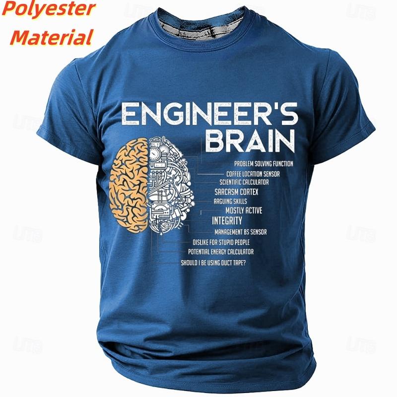 3D Printed Mechanical Brain T Shirt For Unisex Fun Colorful Pattern TShirts Summer Round Neck Kids Short Sleeve Tees Fashion Tops