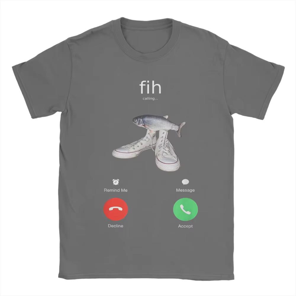 Fih Meme Fish Calling Shirt Misspelled Fih Is Calling TShirt Unisex Women Crew Neck Pure Cotton T Shirt Short Sleeve Tee Shirt