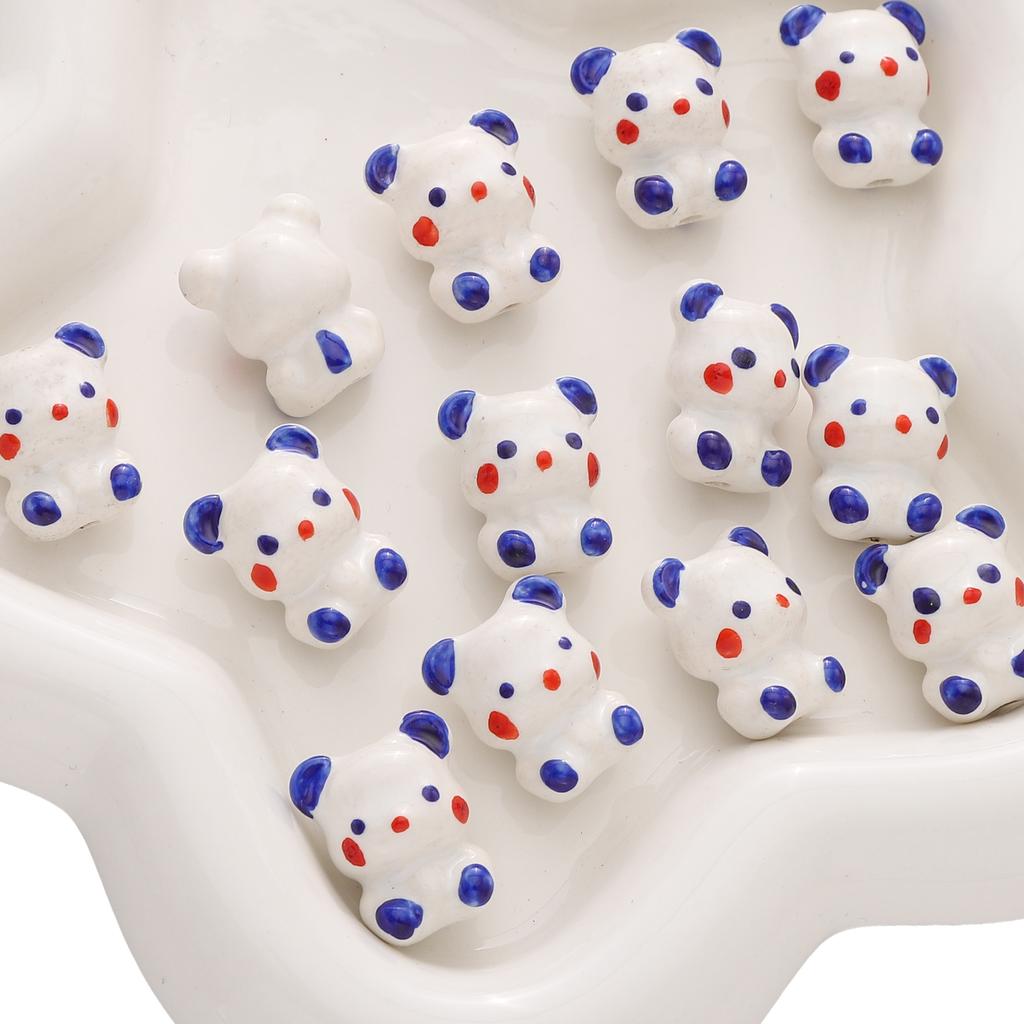 16x19mm Pickup Bear Ceramic Hand-painted Bead For DIY Bracelets Necklaces Jewelry Making