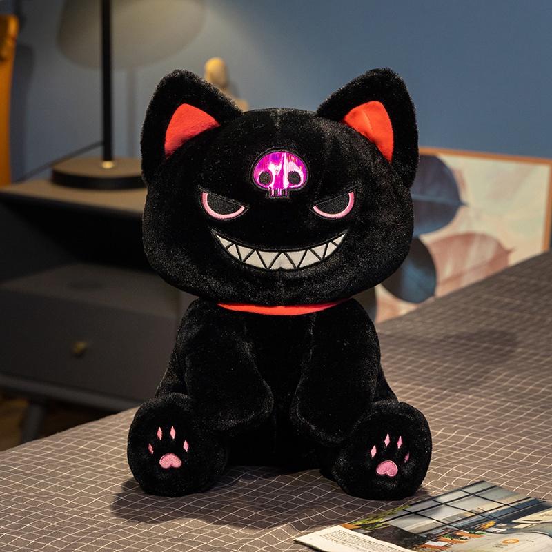 30Cm Hallowmas Gift Dark Power Plush Cat Soft Toys Cool Pirate Death Cat Plushies Stuffed Doll Boy Gift