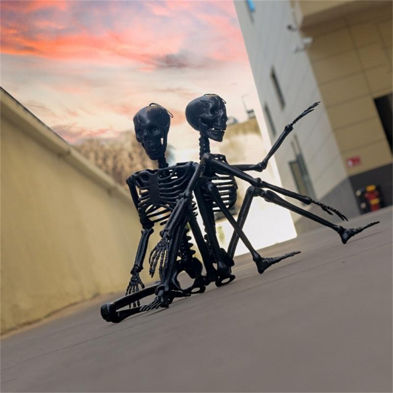 Realistic Full Body Human Bone Halloweens Props Flexible Joints Portable Plastic Indoor Outdoors Decoration
