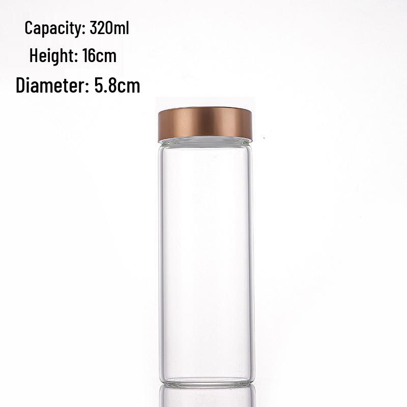 Rose Gold Lid Borosilicate Glass Storage Jar with Moisture-Proof Screw Cap - Test Tube Design for Saffron.