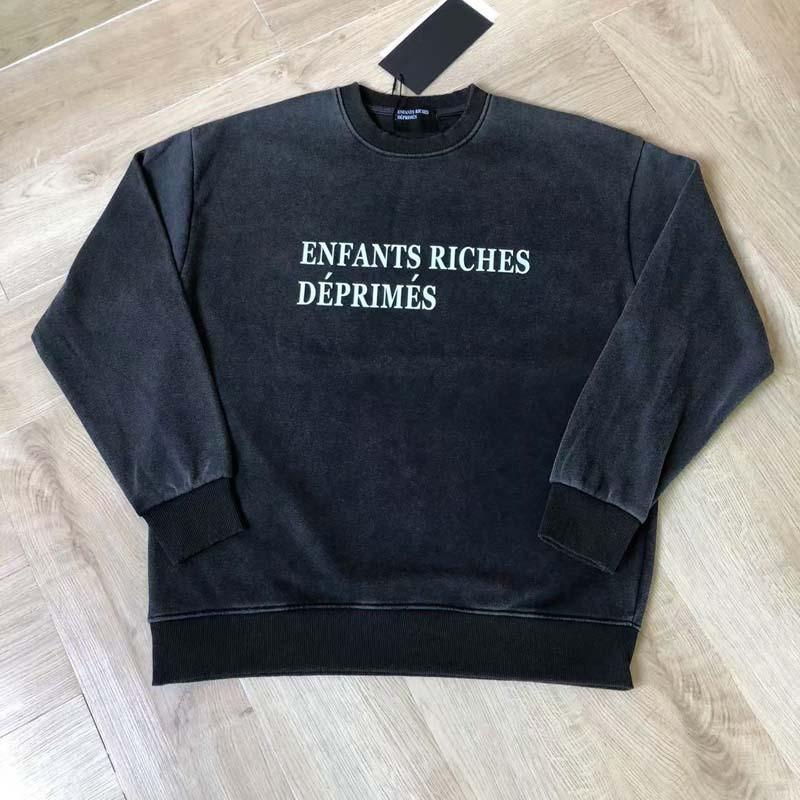 Mens Vintage Washed Distressed Cotton Hoodie Loose Fit Round Neck Streetwear Sweatshirt