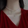 Summer Versatile Irregular Baroque Necklace Women's 11k Gold Injection Natural Freshwater Pearl Pendant Clavicle ins
