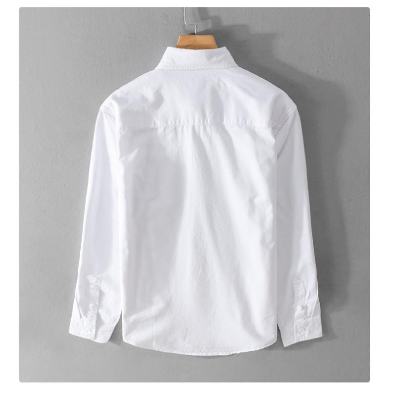 Jarní a letní ležérní bílé košile pro muže Denní ležérní košile s dlouhým rukávem z čisté bavlny Košile se sešíváním pruhů Módní pánské topy pro mládež