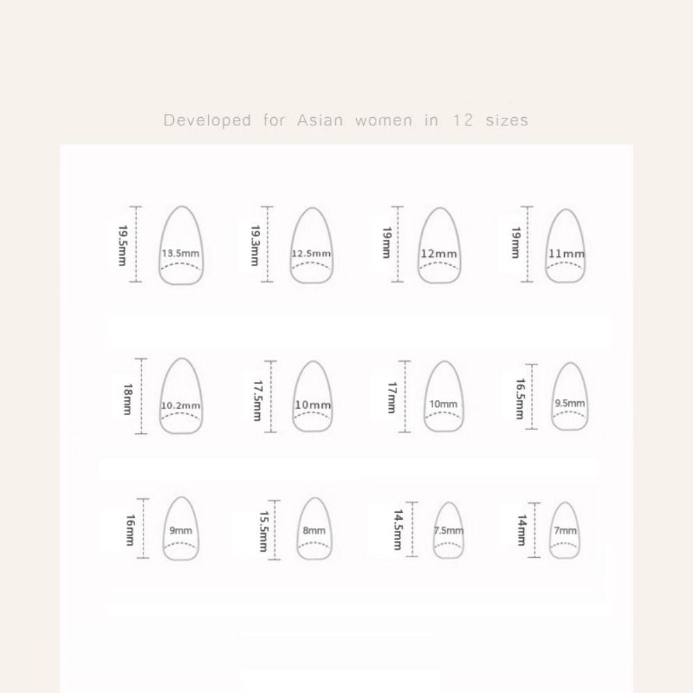 24pcs Long Almond Fake Nails French White Edge Press On Nails Manicure False Nails  Women