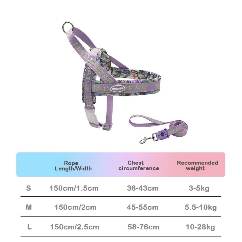 Saddle Design No Pull Dog Harness - Lightweight  Adjustable Leash for Small Medium Dogs Bichon Frise Corgi Walking
