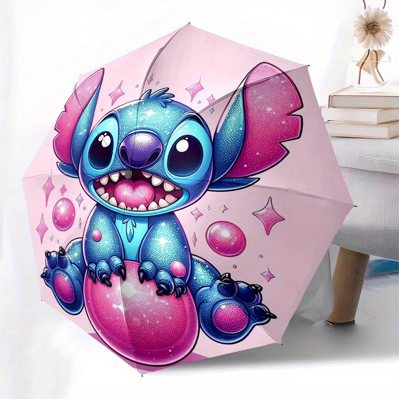 1pc Stitch, Cute Pattern Automatic Open/Close Umbrella, Umbrella with cartoon Design, graduate Gift-N0704007