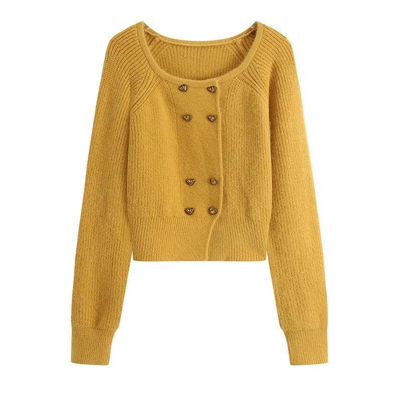 Autumn/Winter Women's Sweater Double Breasted Knitted Sweater Women's Cardigan Coat