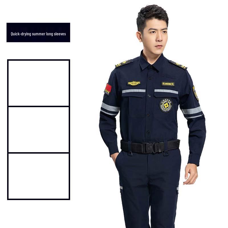 Cheng You Black Long-Sleeve Emergency Rescue & Work Suit 180