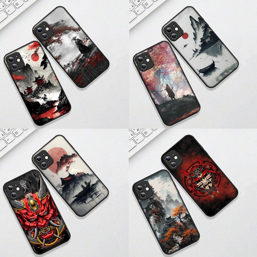 Japan Samurai Skeleton Skull Chinese Style Phone Cover for Xiaomi Redmi Note 12 11 10 Pro 10A 10C 12C 14C A4 Note12 5G Soft Case